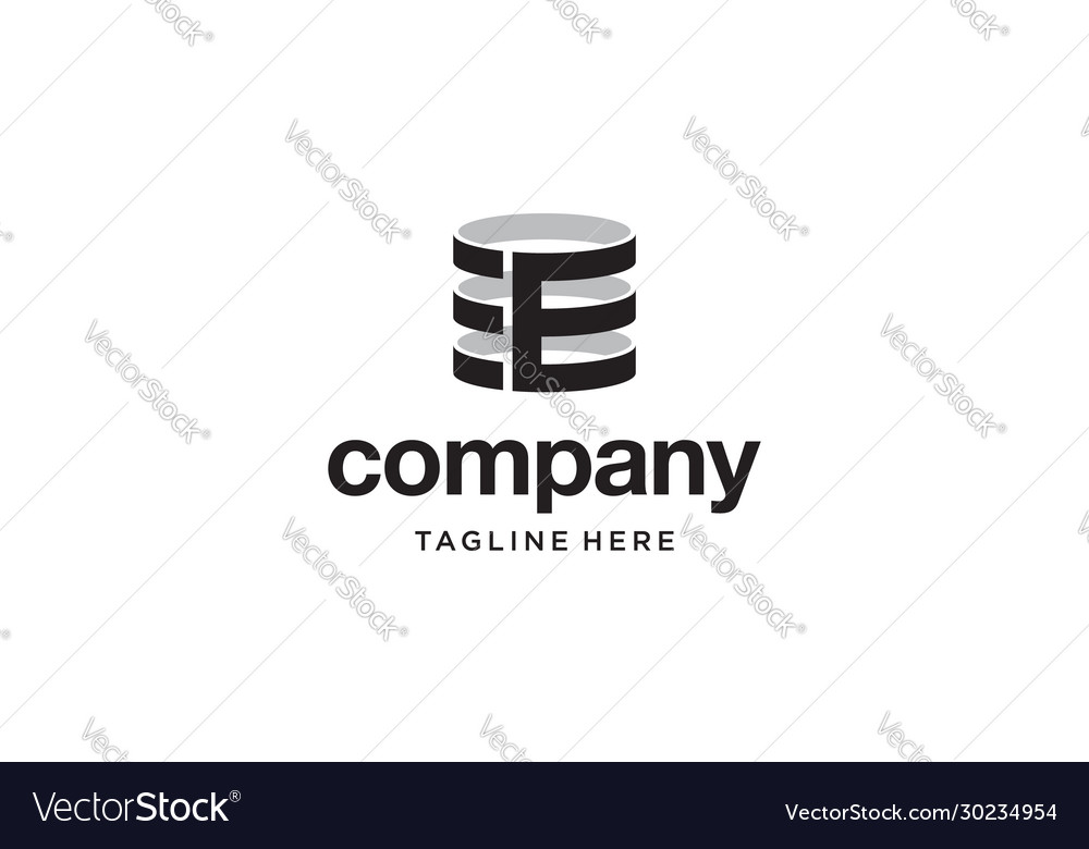 Black white initial letter e coin market logo