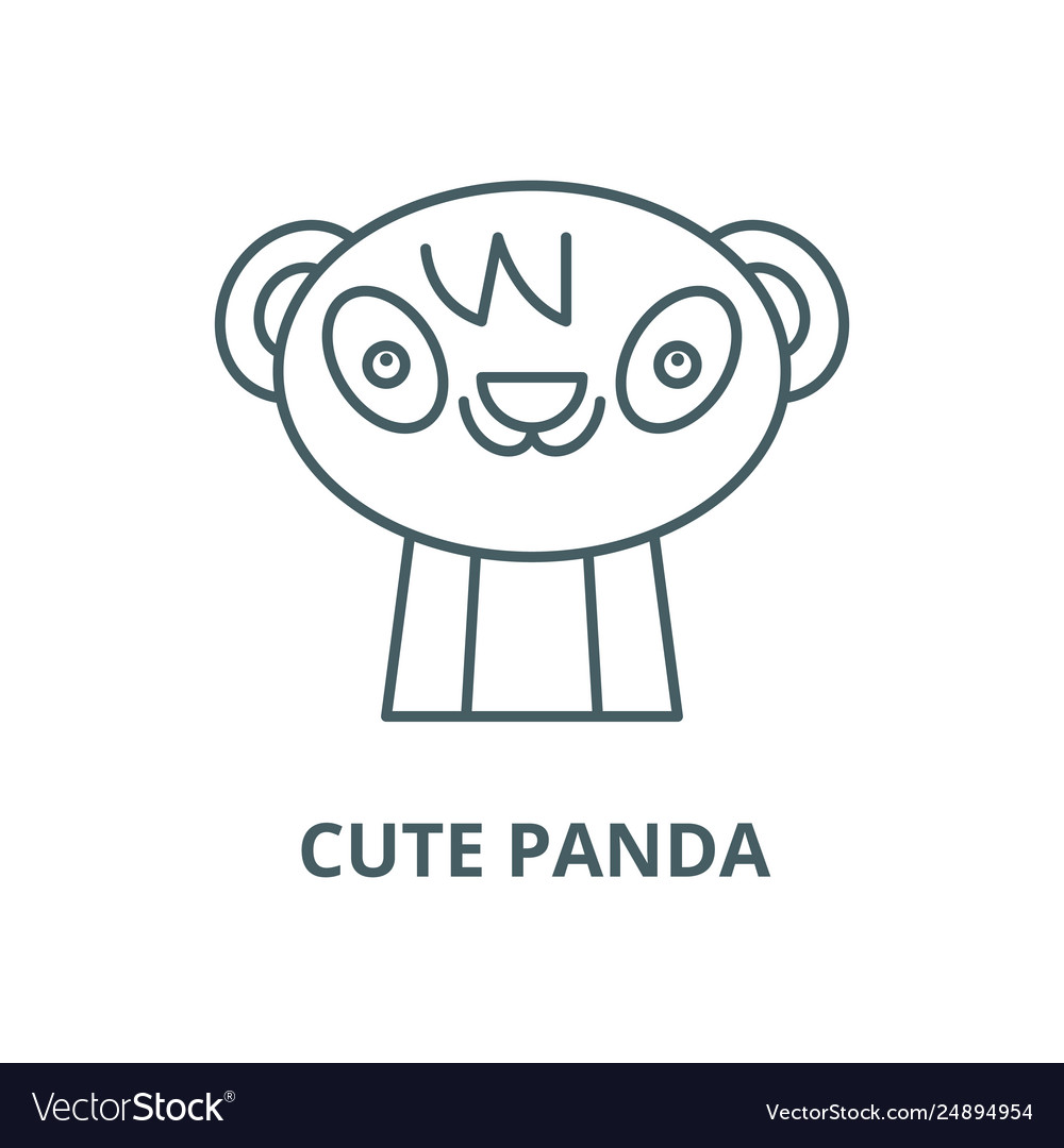 Cute panda line icon outline vector image Cute panda line icon outline
