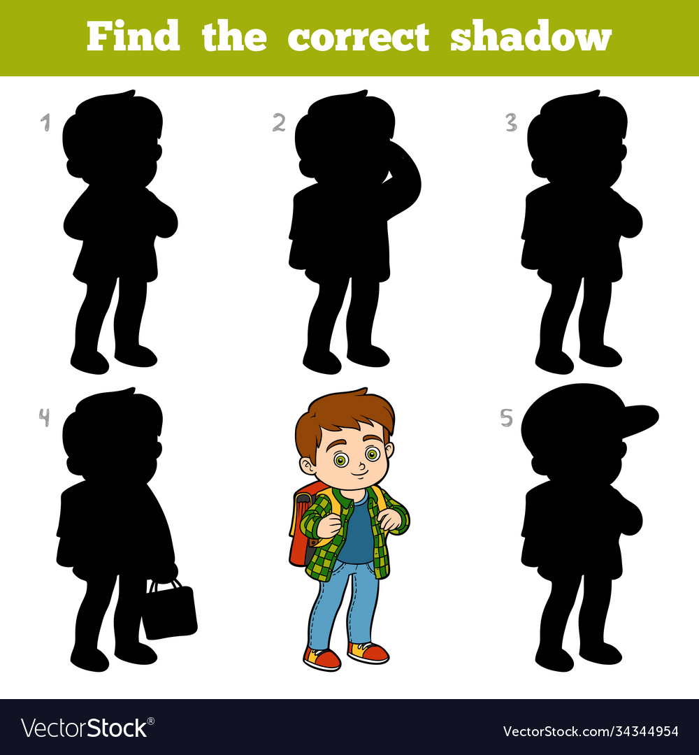 Find correct shadow game for children