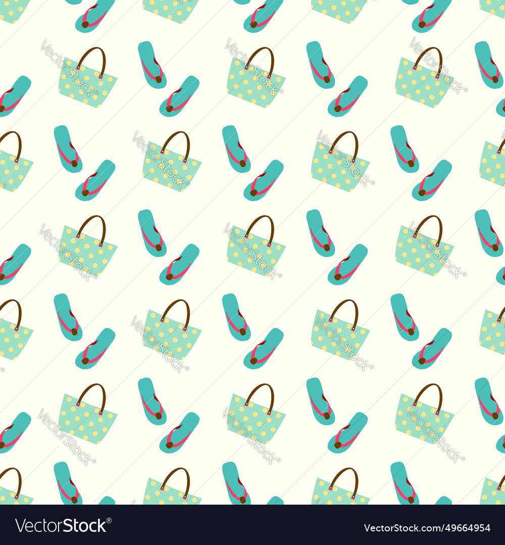 Flip flop print pattern seamless vector image Flip flop print pattern seamless