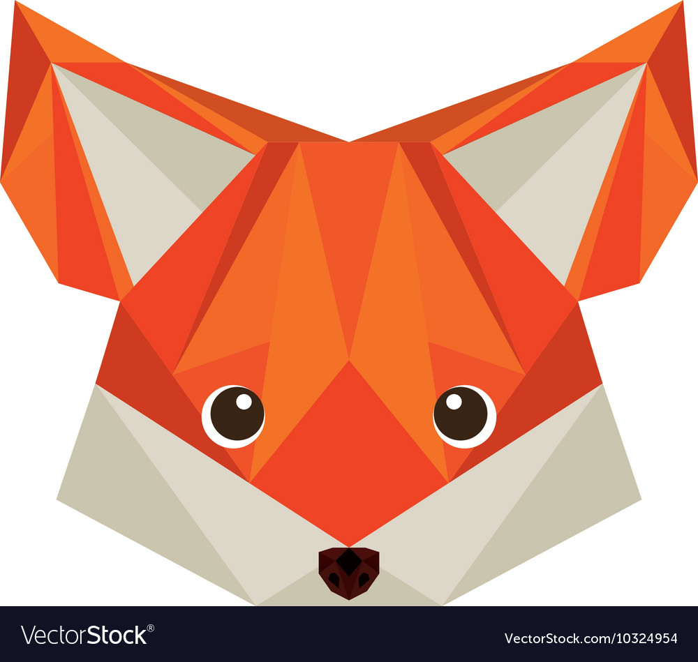 Fox head low poly isolated icon