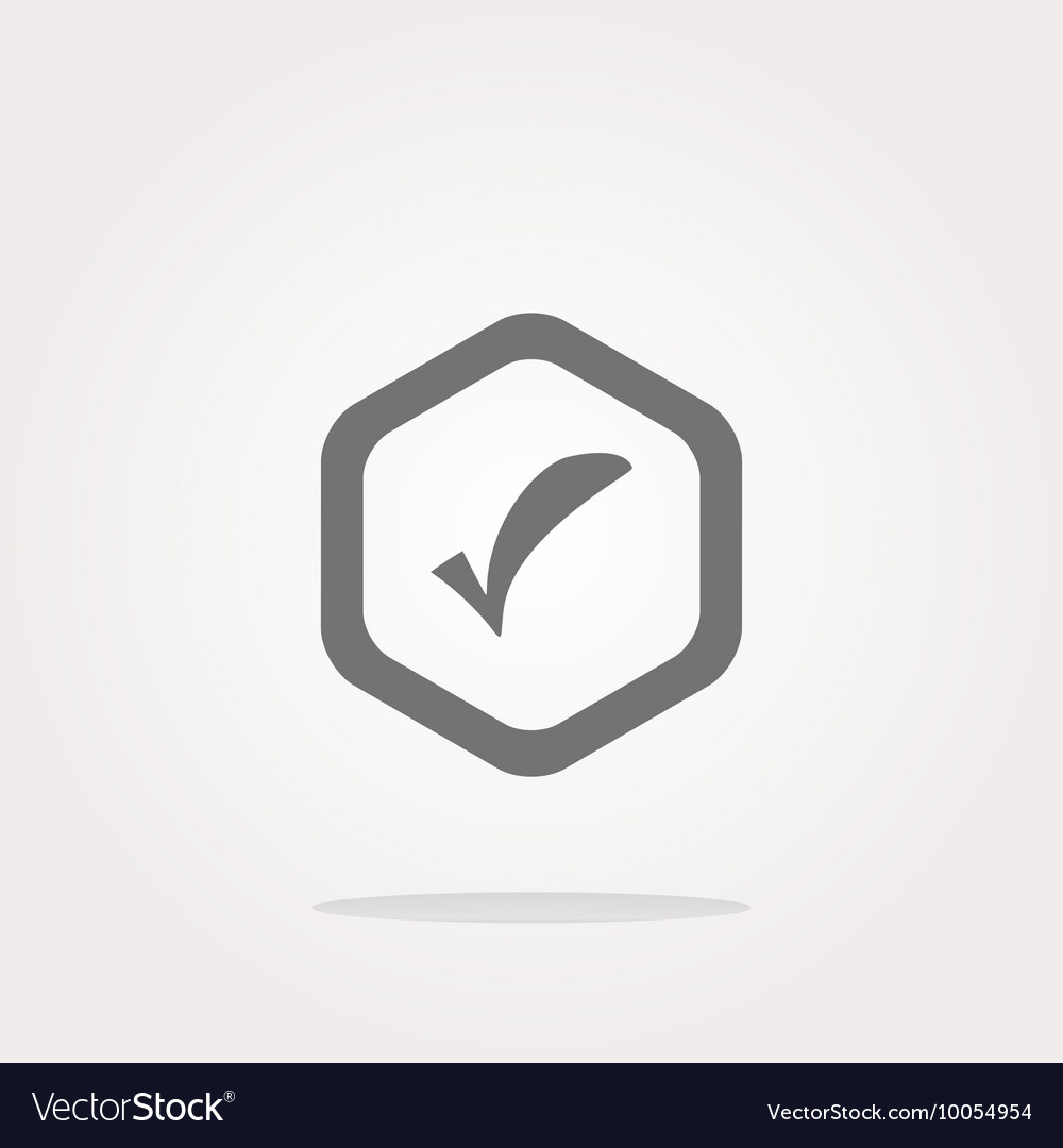 Glossy web button with check mark sign icon