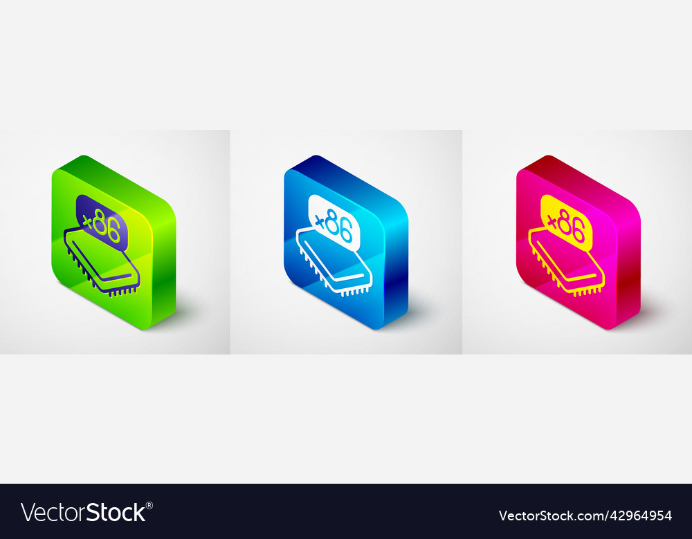 Isometrischer Computerprozessor mit Mikroschaltungen vector image Isometrischer Computerprozessor mit Mikroschaltungen