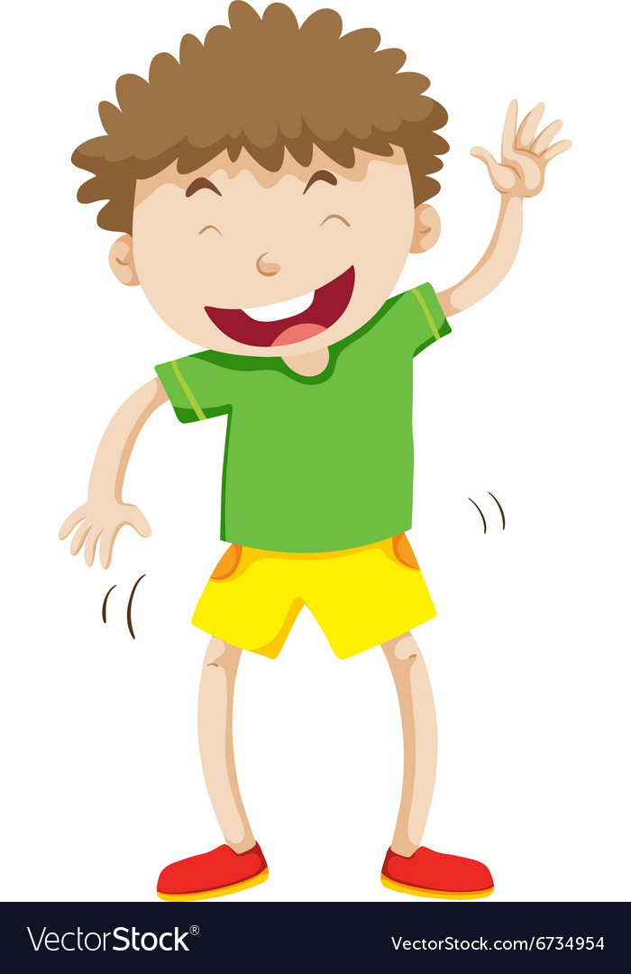 Little boy with curly hair laughing Royalty Free Vector