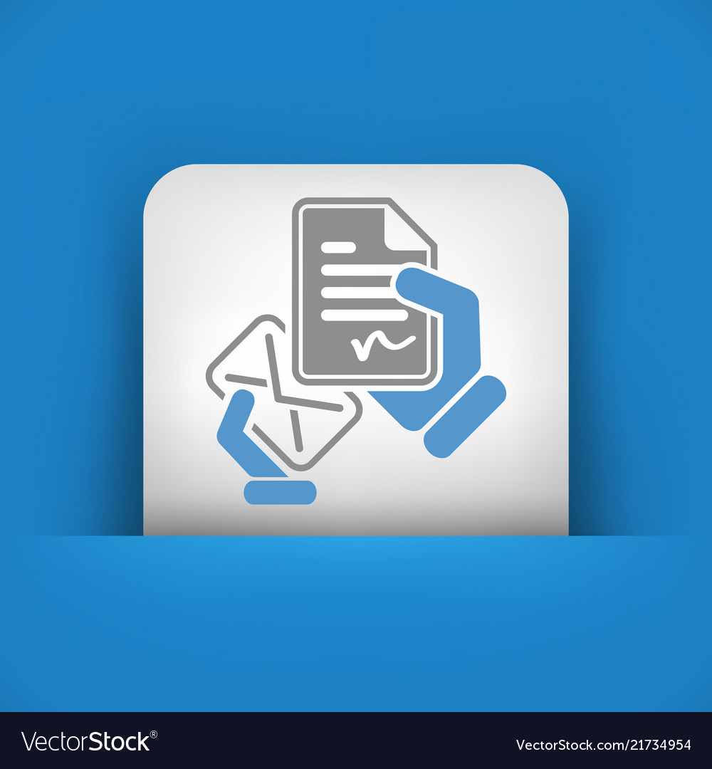 Mail with a signed document vector image Mail with a signed document