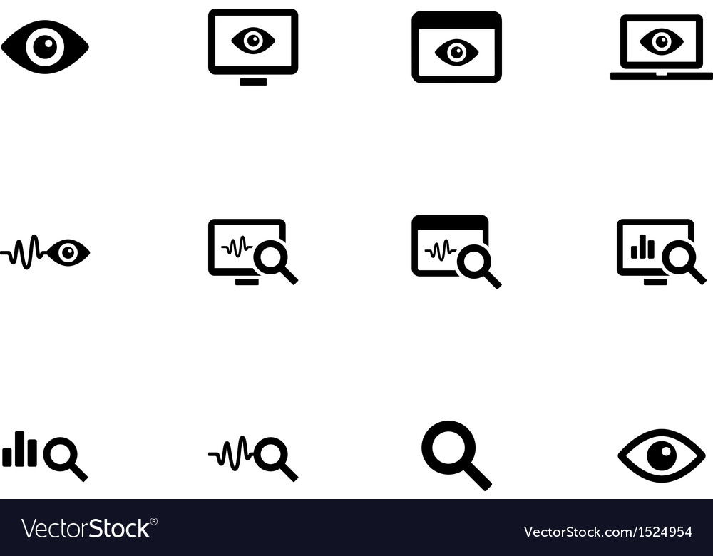 Monitoring icons on white background