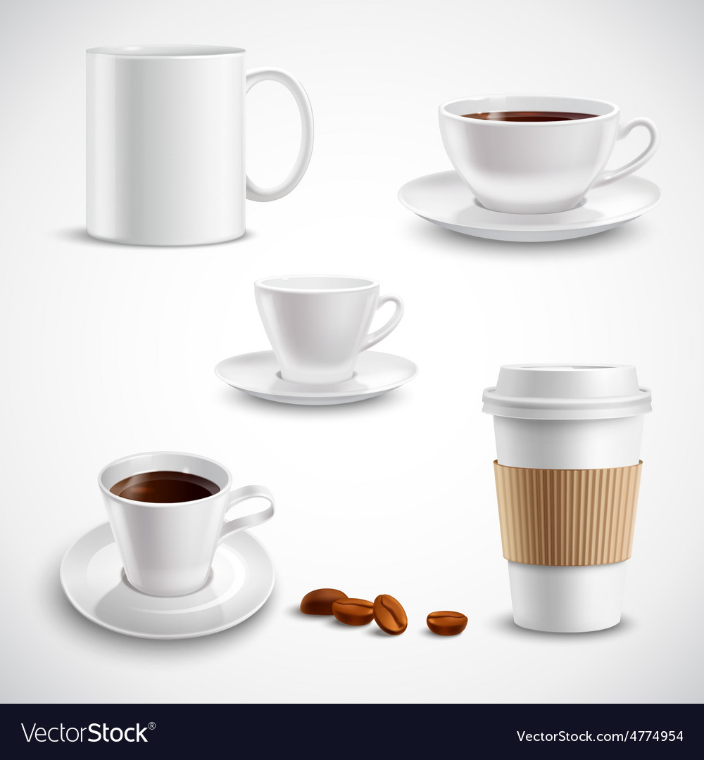 Realistic coffee set