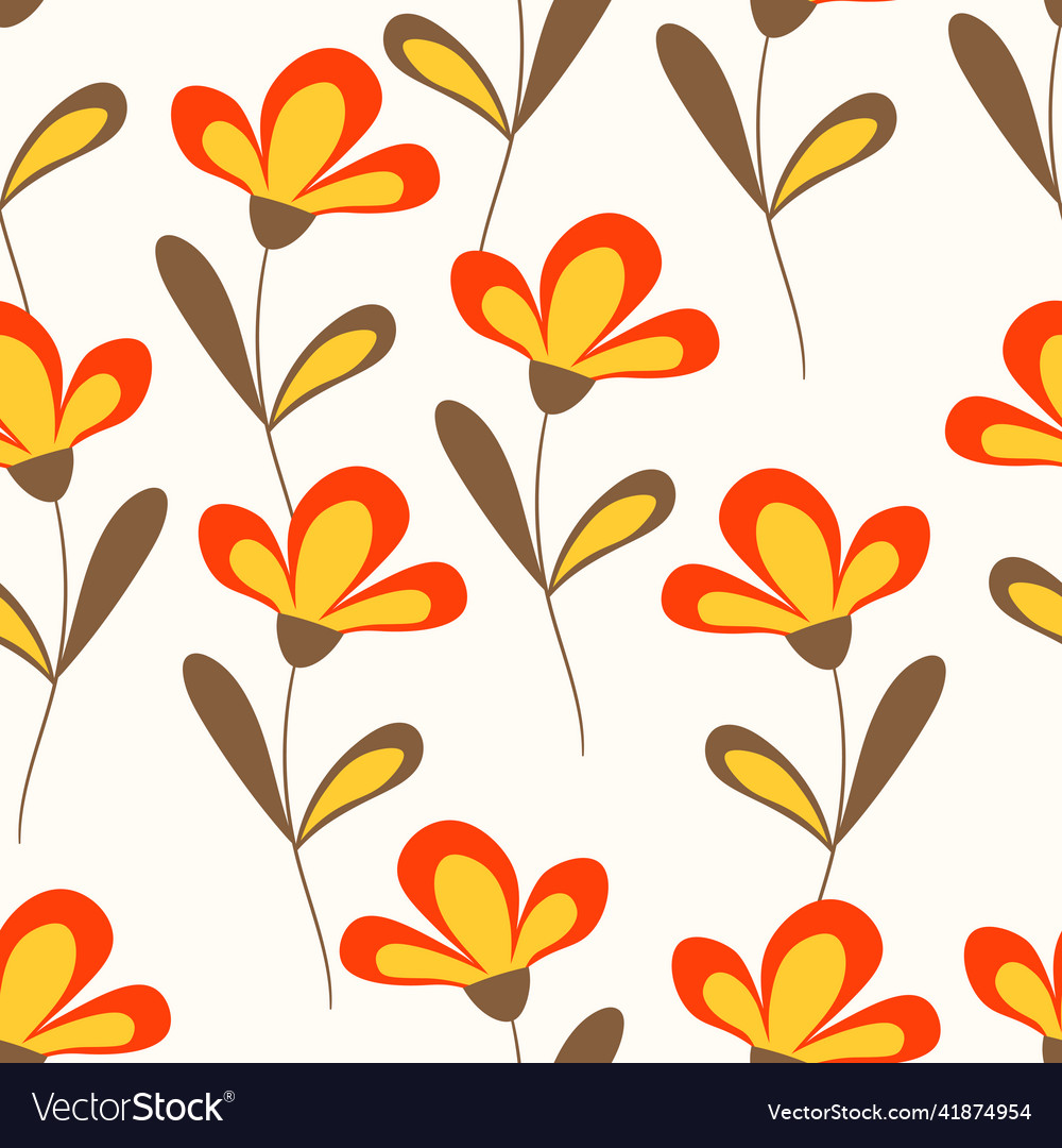 Seamless floral pattern based on traditional folk