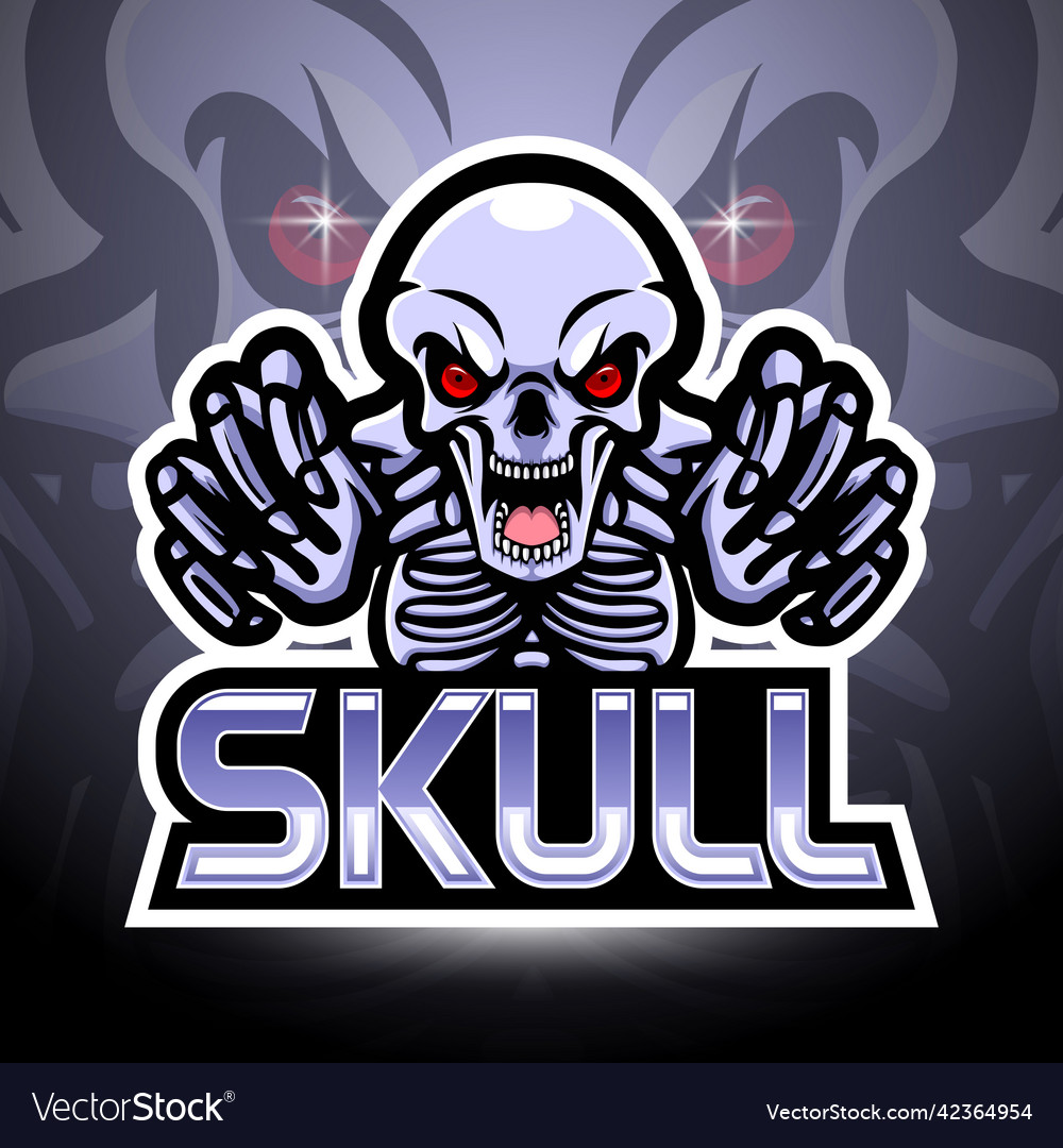 Skull esport logo mascot design