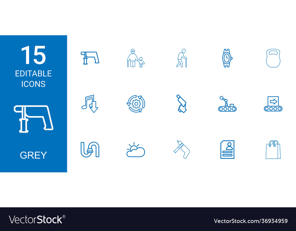 15 grey icons Royalty Free Vector Image - VectorStock