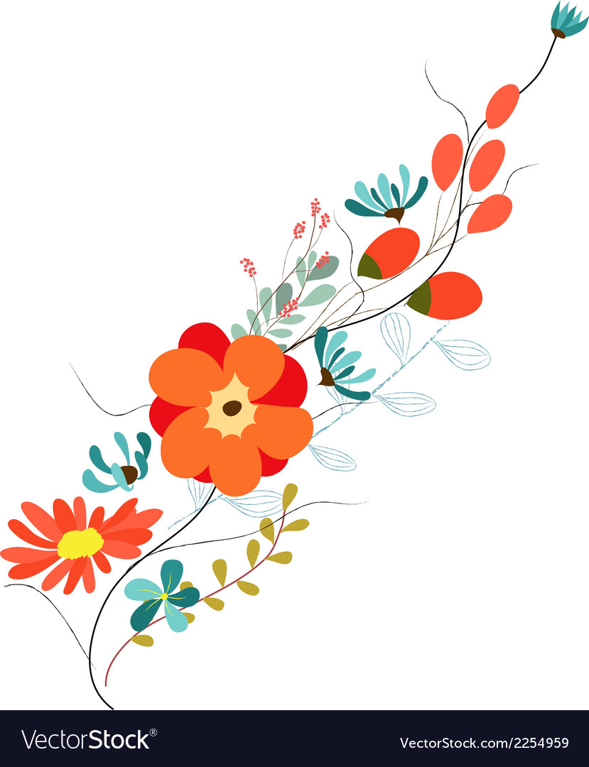 Background with flowers in retro style