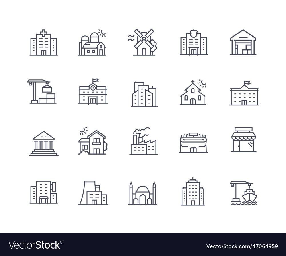 Building Outline Icons