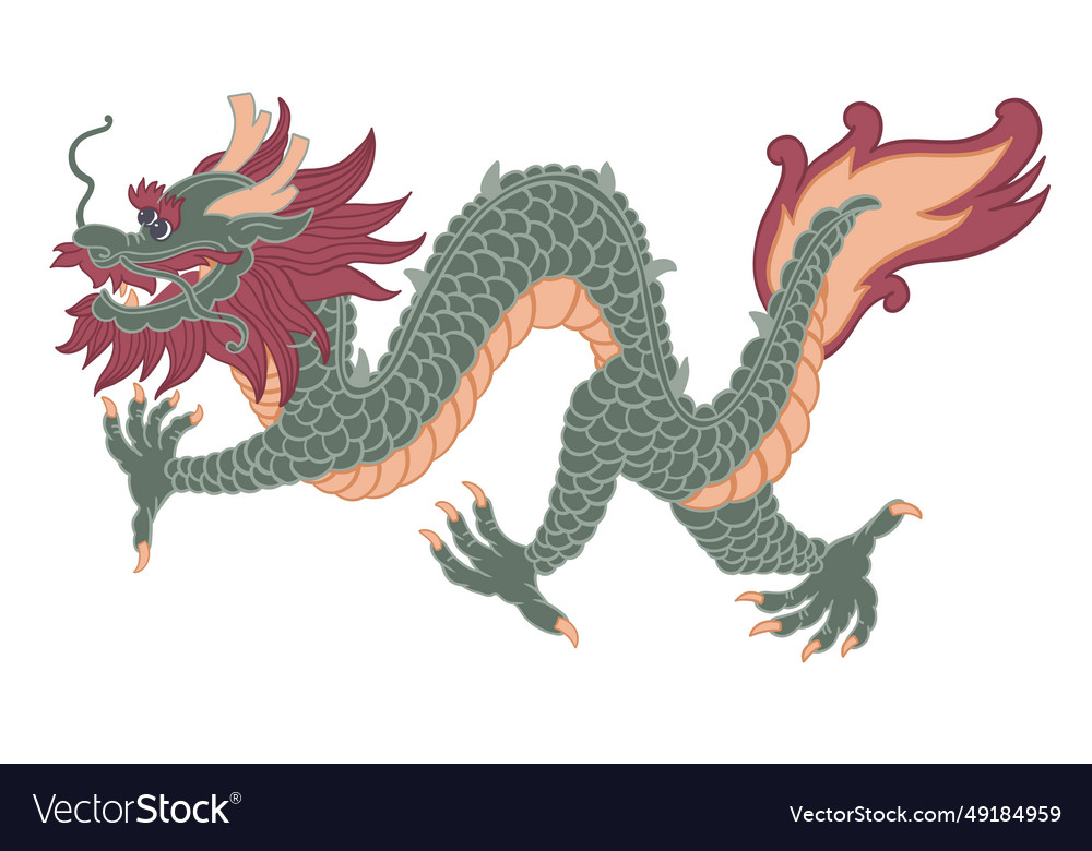 Chinese new year flying dragon Royalty Free Vector Image