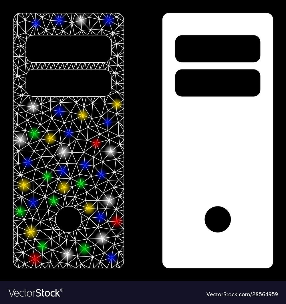 Flare mesh network computer mainframe icon vector image Flare mesh network computer mainframe icon