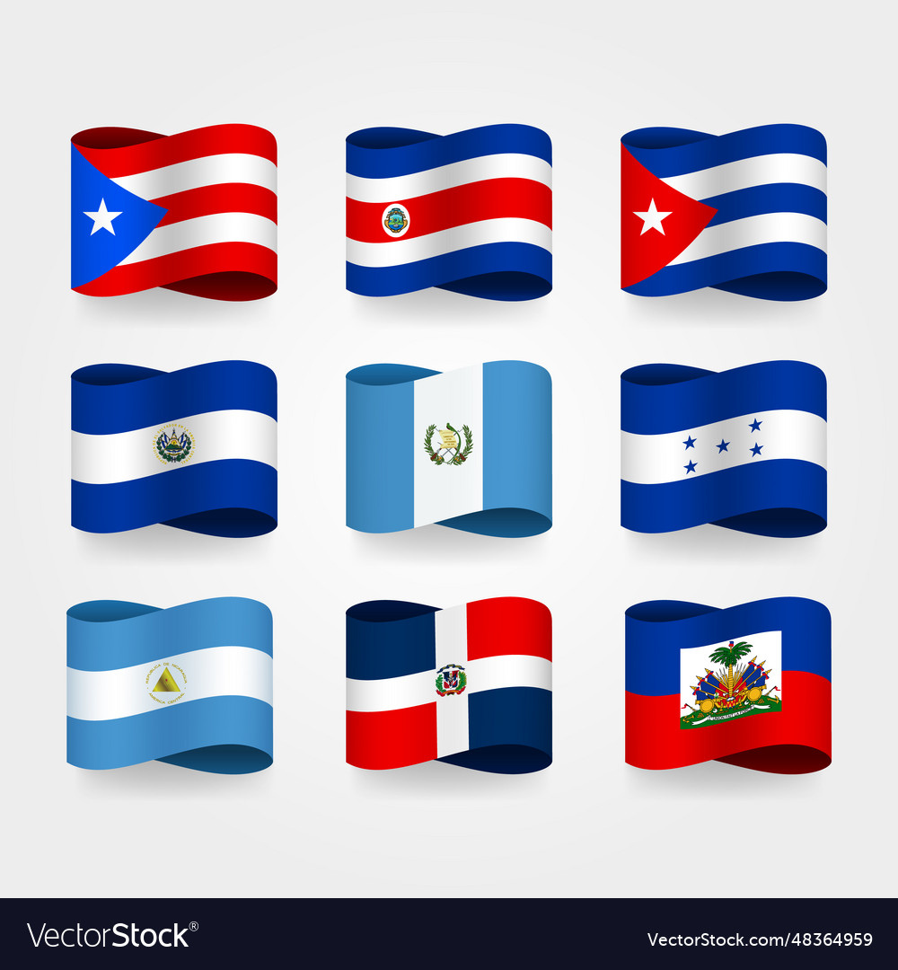 Gradiente Latam-Flags auf weißem Hintergrund isoliert