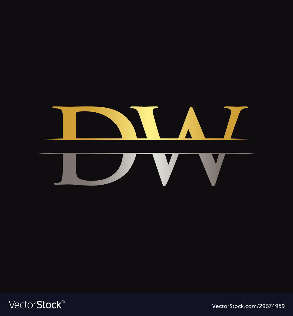 initial-dw-letter-logo-design-with-gold-royalty-free-vector