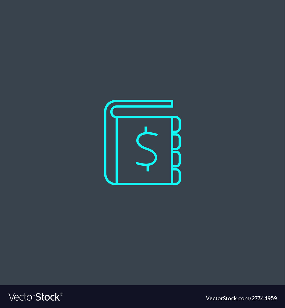 Ledger concept blue line icon simple thin element