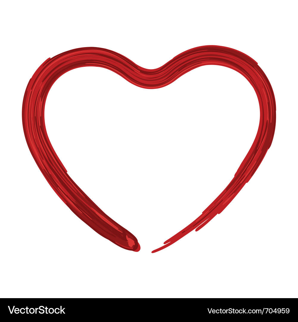 Painted heart shape Royalty Free Vector Image - VectorStock