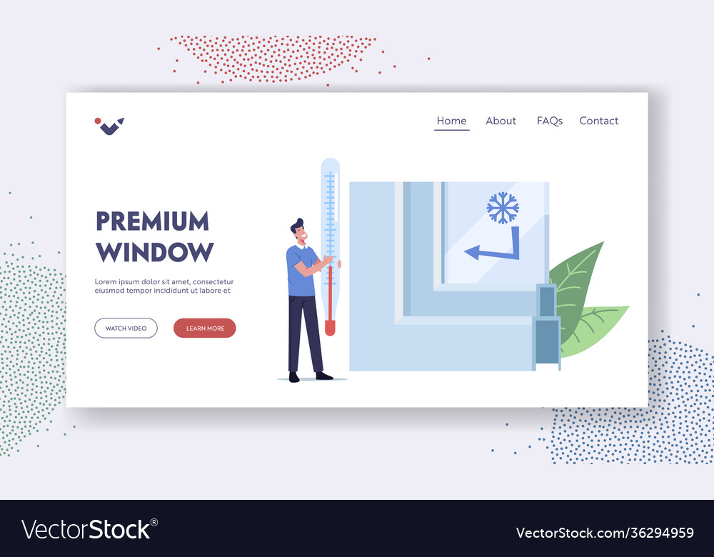 Premium window landing page template tiny male