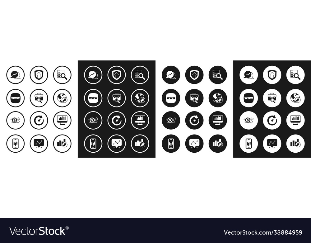 Set server work search website template vector image Set server work search website template