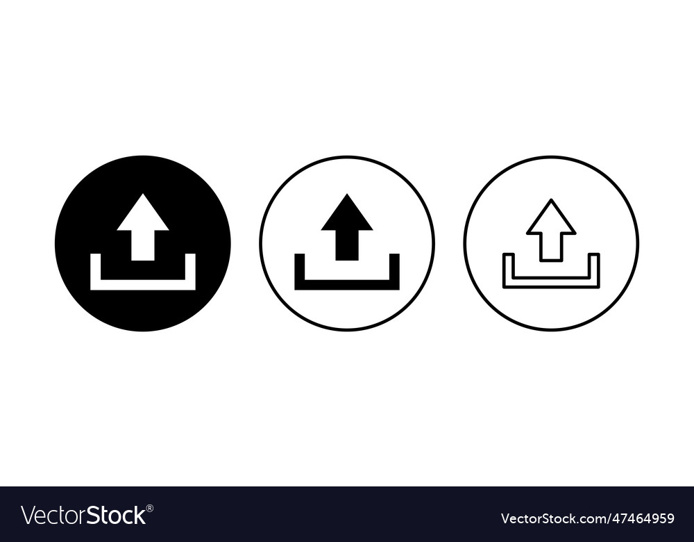 Upload icon set load data symbol Royalty Free Vector Image