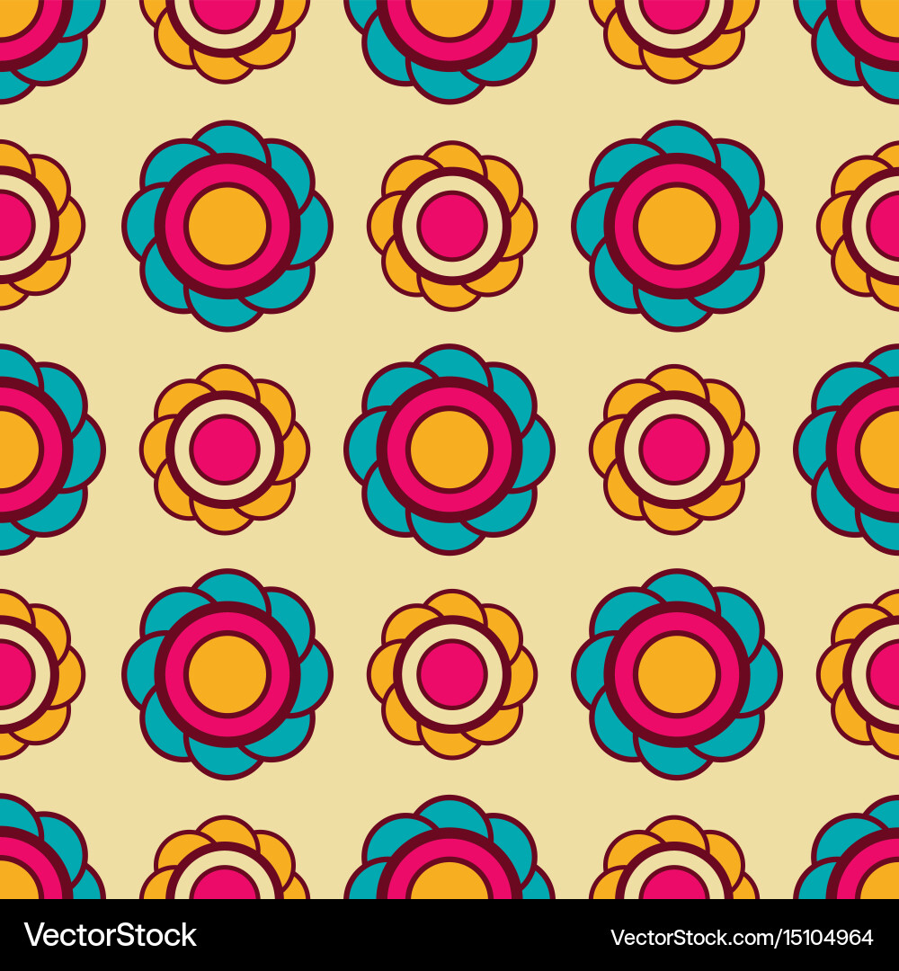 Abstract flowers seamless pattern Royalty Free Vector Image