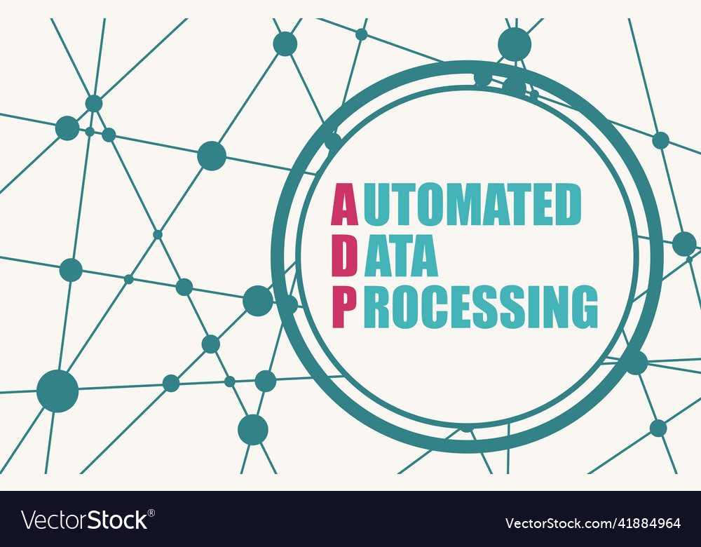 Adp - automated data processing acronym in circle Vector Image