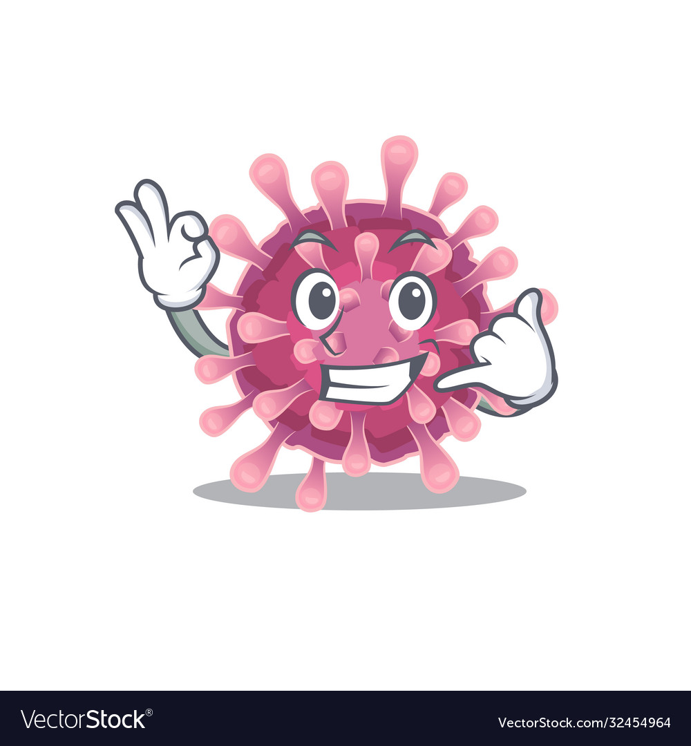 Call me funny corona virus mascot picture style Vector Image