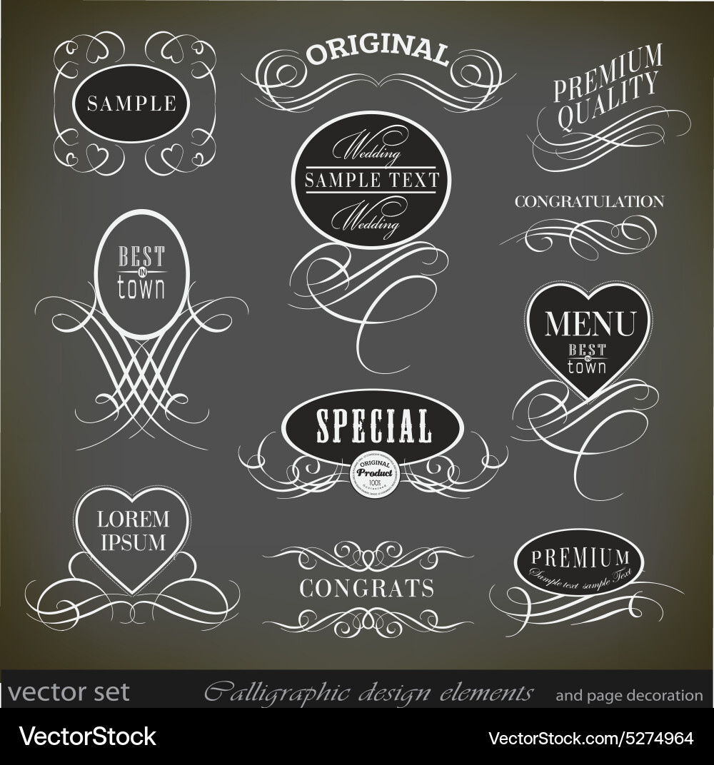 Calligraphic design elements Royalty Free Vector Image