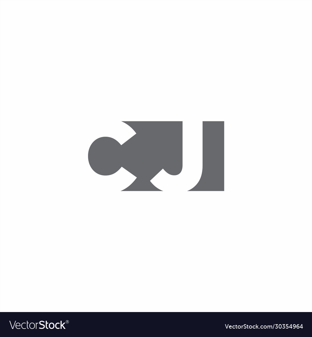Cj logo monogram with negative space style design