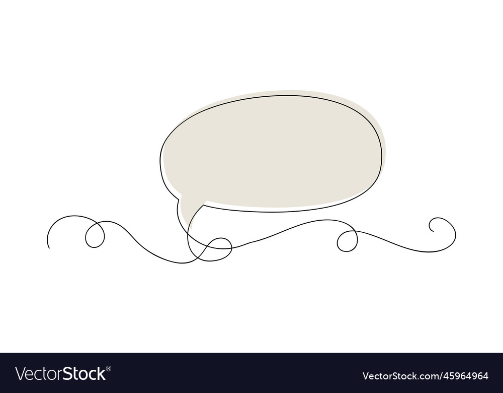 Continuous one line drawing of speech bubble