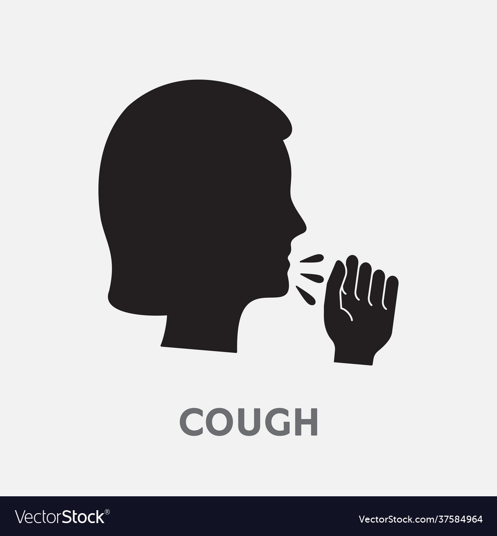 Coughing woman icon on white background Royalty Free Vector