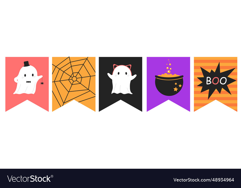 Cute ghost halloween bunting design