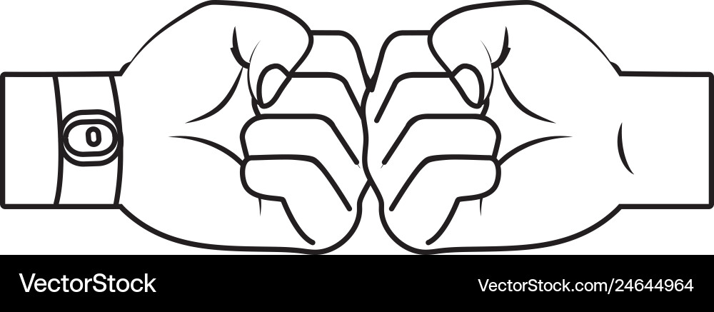 Hands Bumping Fists Cartoon Royalty Free Vector Image