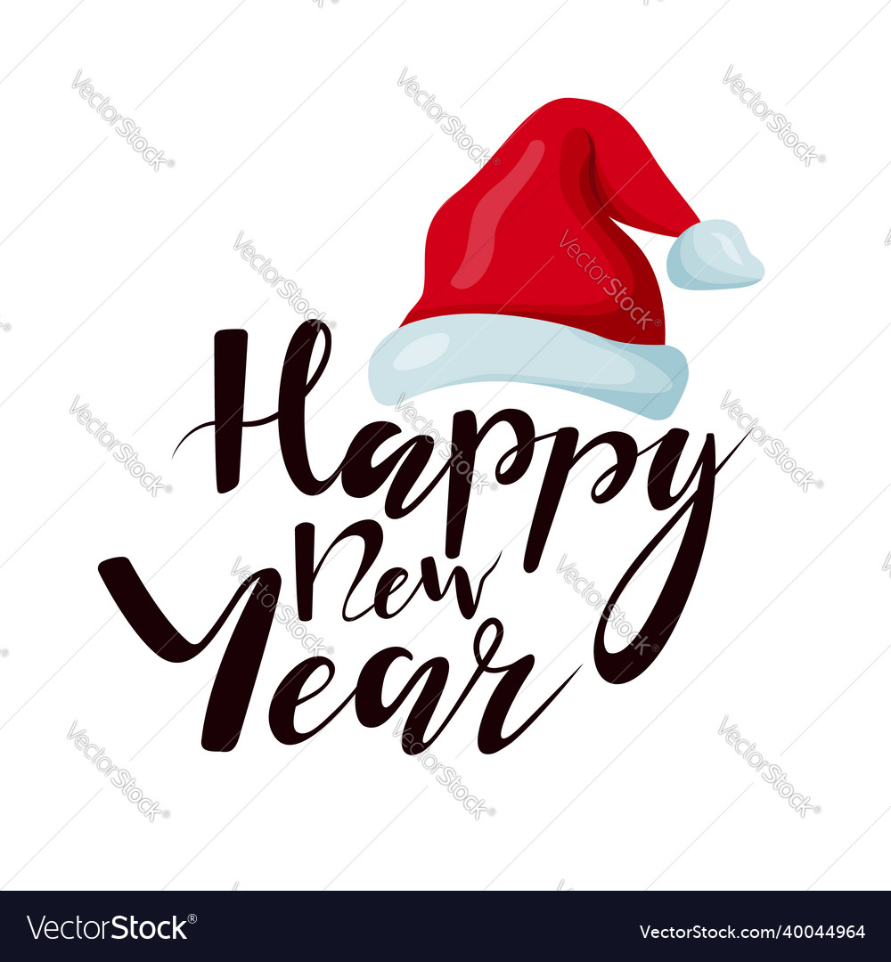 Happy new year handwritten inscription Royalty Free Vector