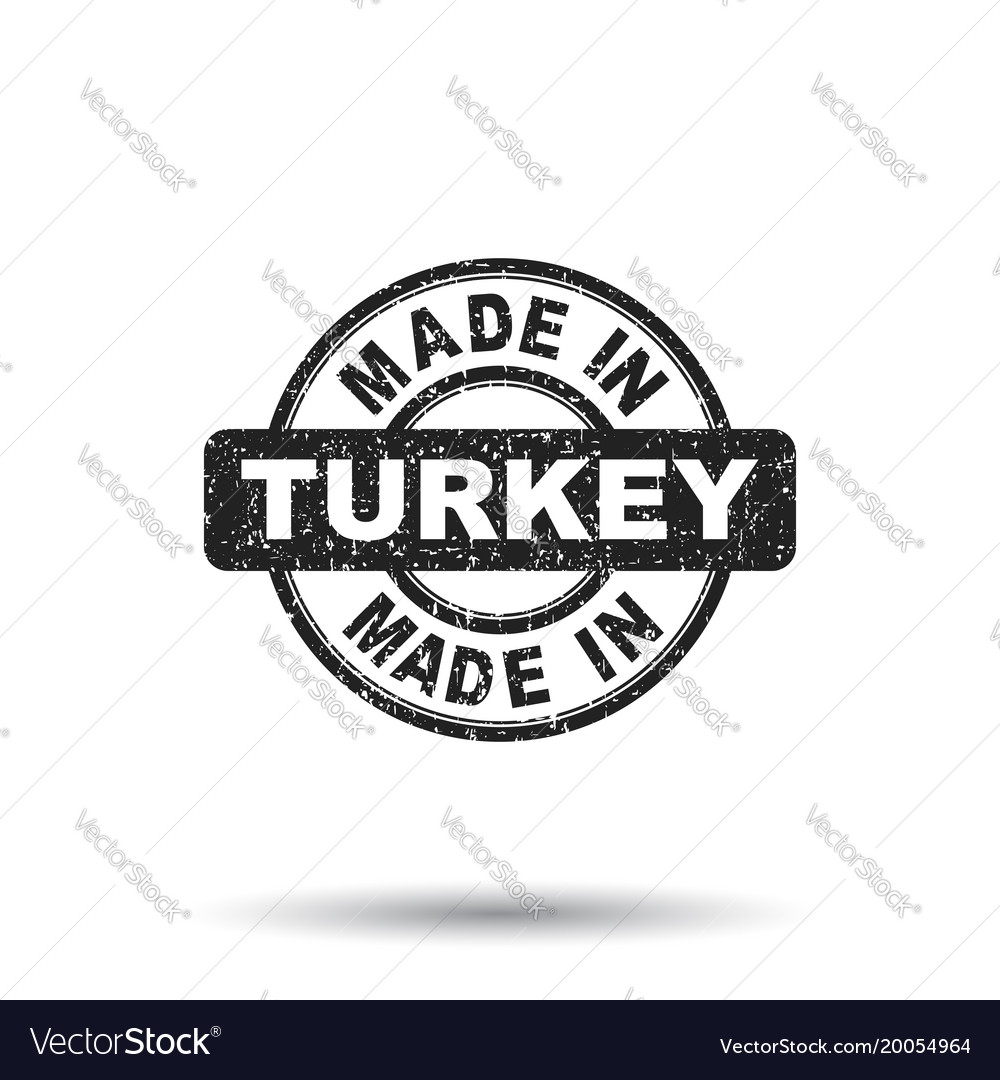 Made in turkey stamp on white background