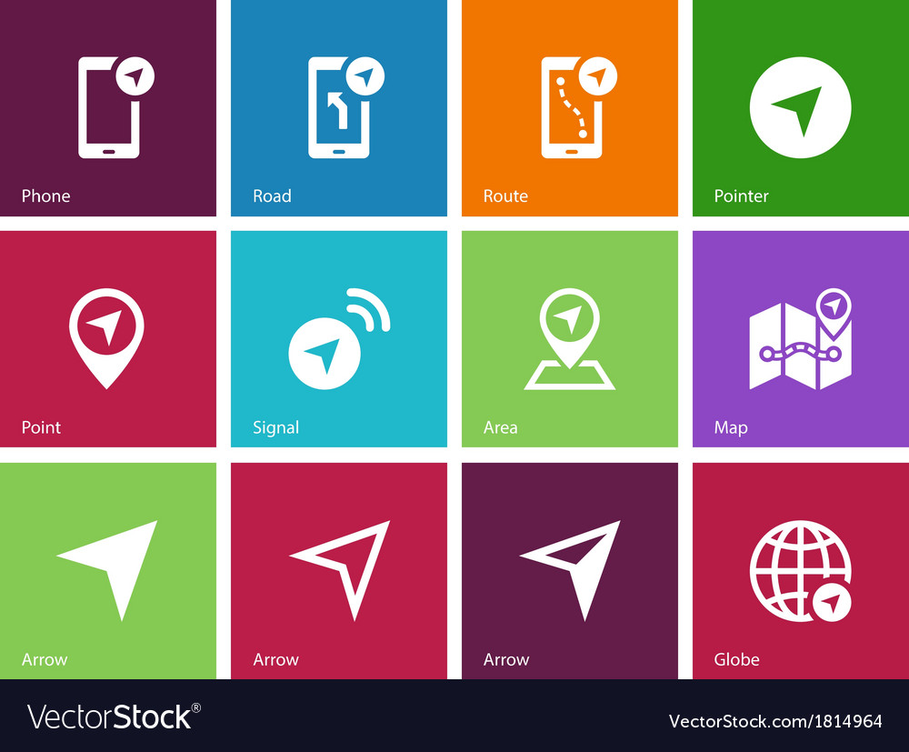 Navigator icons on color background