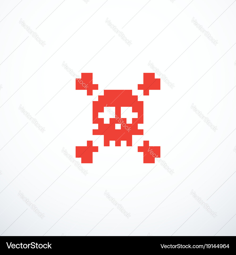 Pixel skull icon Royalty Free Vector Image - VectorStock