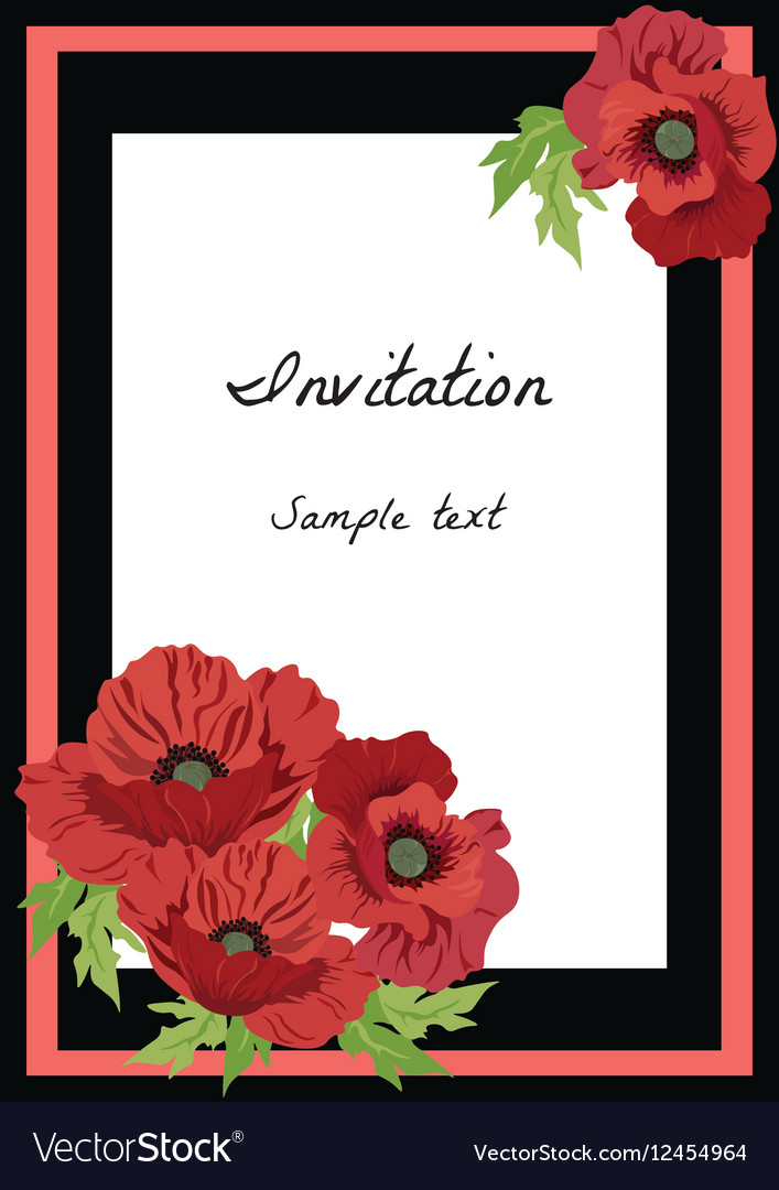 Poppy flowers frame