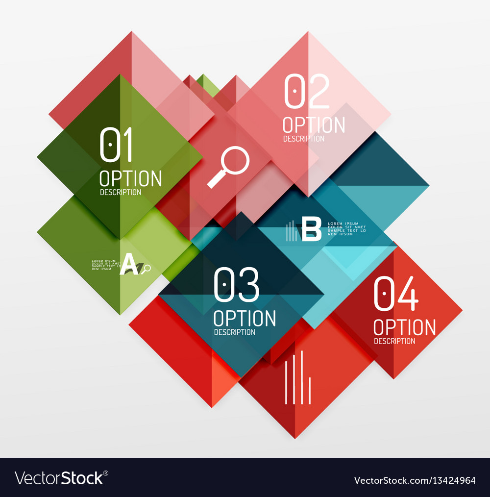 Repetition of overlapping color squares vector image Repetition of overlapping color squares