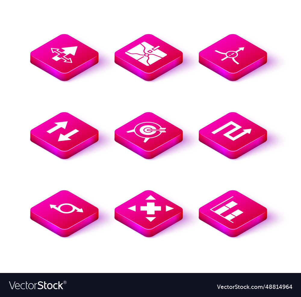 Set arrow many ways directional target vector image Set arrow many ways directional target