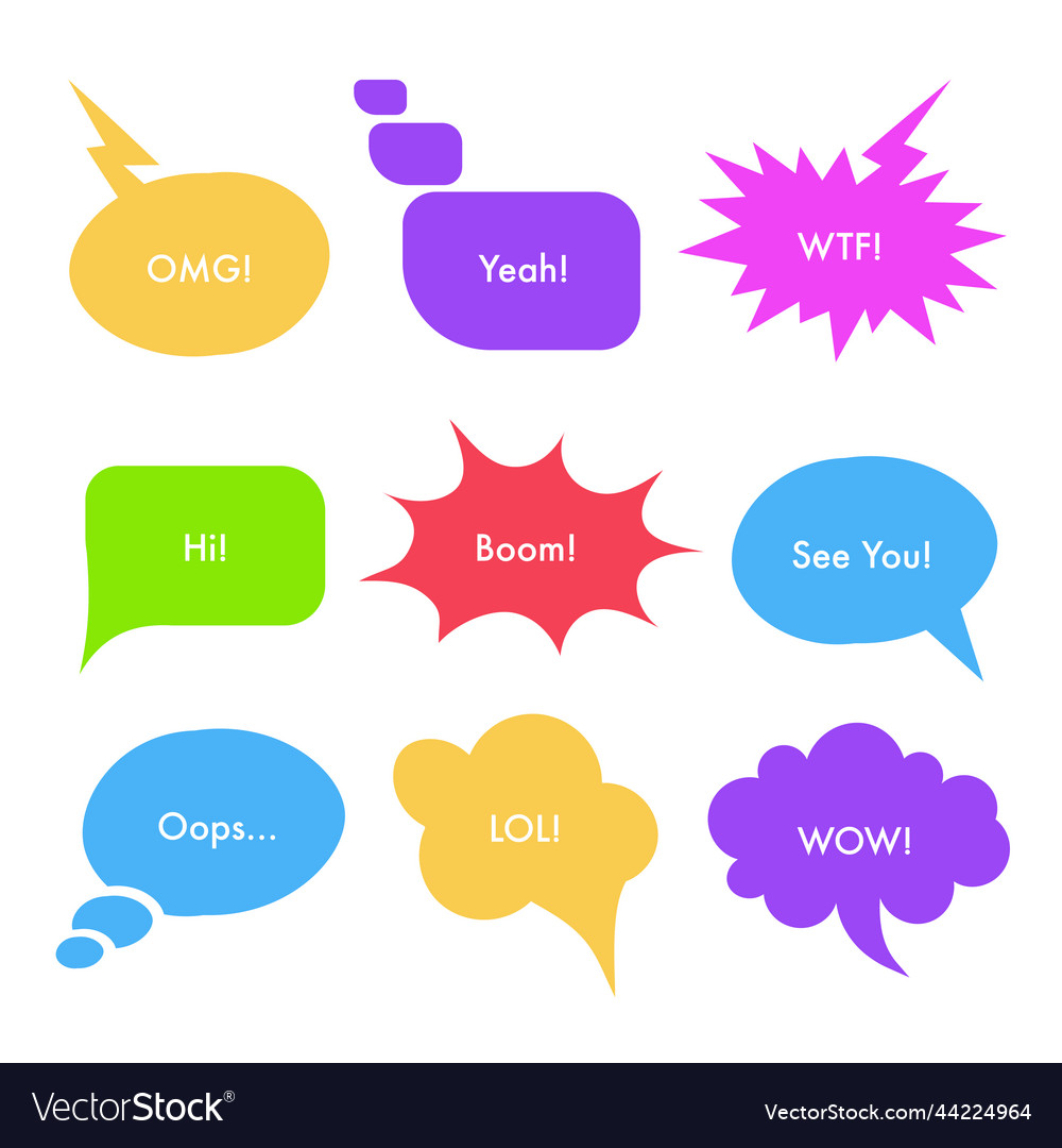Speech bubbles with text set vector image Speech bubbles with text set