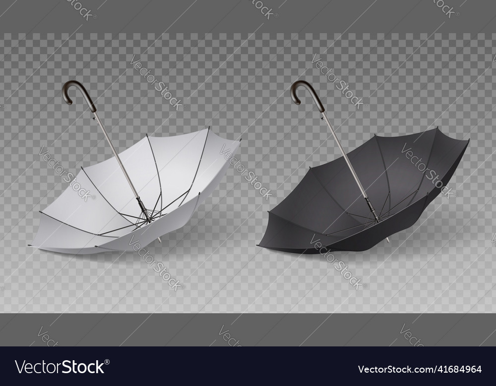 Two isolated realistic umbrella icon set