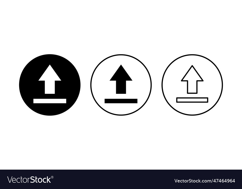 Upload icon set load data symbol Royalty Free Vector Image