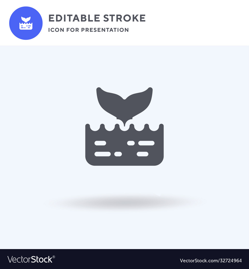 Whale icon filled flat sign solid