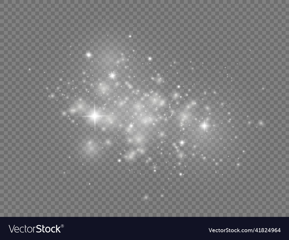White dust sparks and star light effect