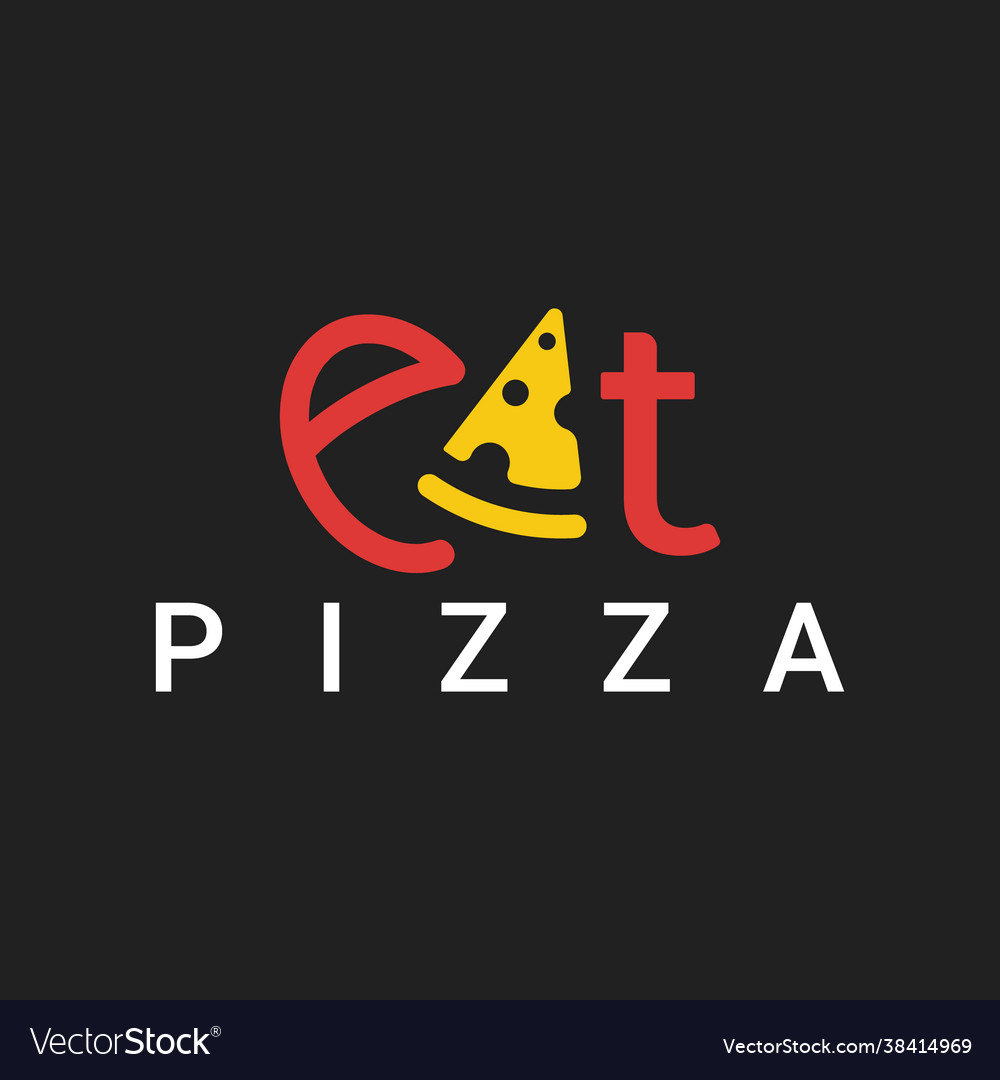 Eat pizza logo usable for business and branding Vector Image