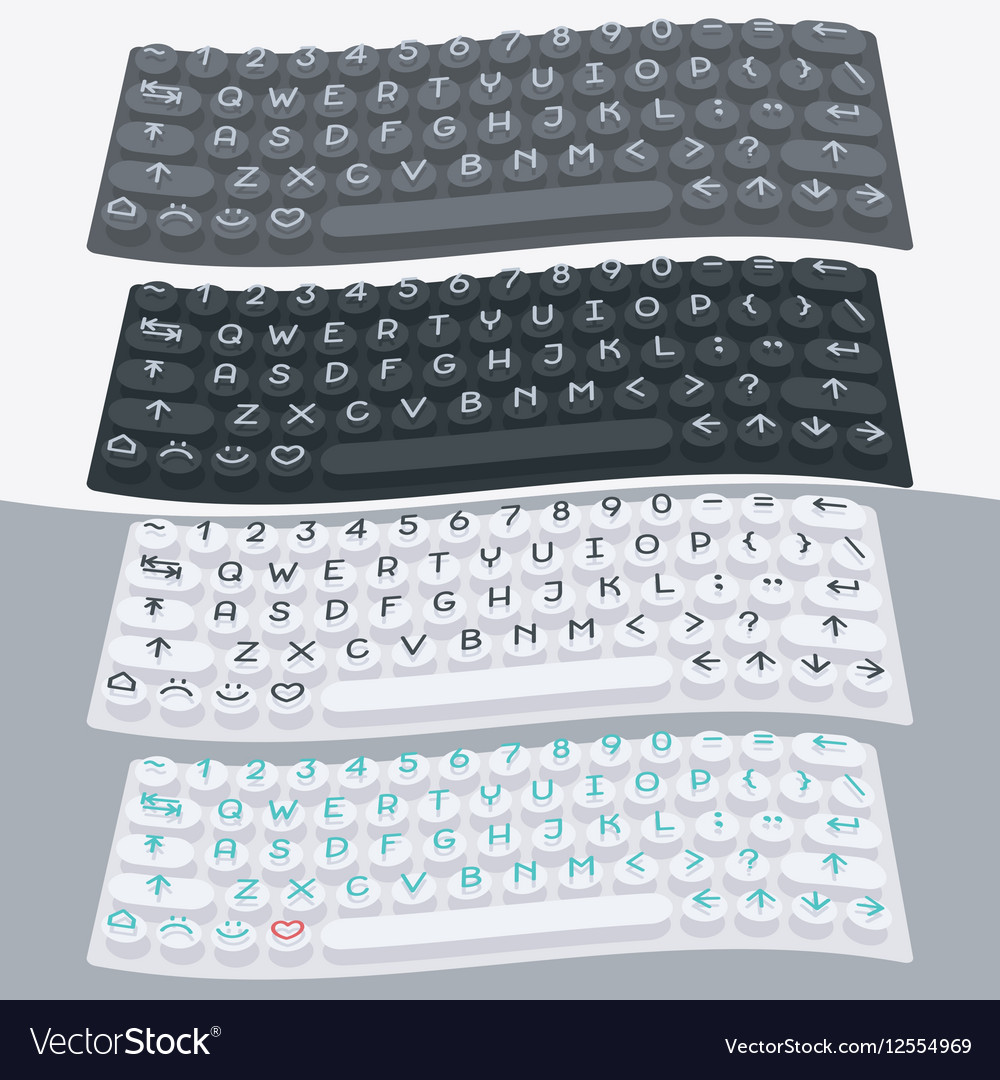Flat modern keyboard alphabet buttons