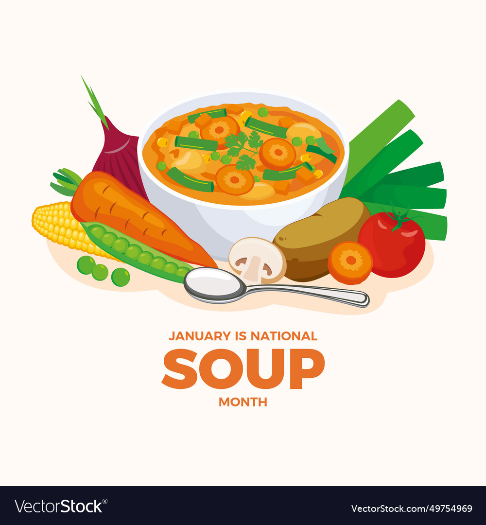 Januar ist nationale Suppe Monat Poster