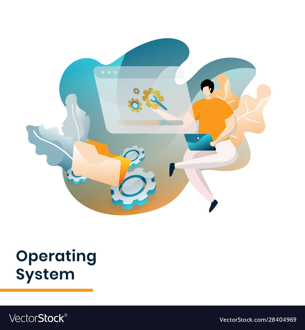 Landing page operating system Royalty Free Vector Image